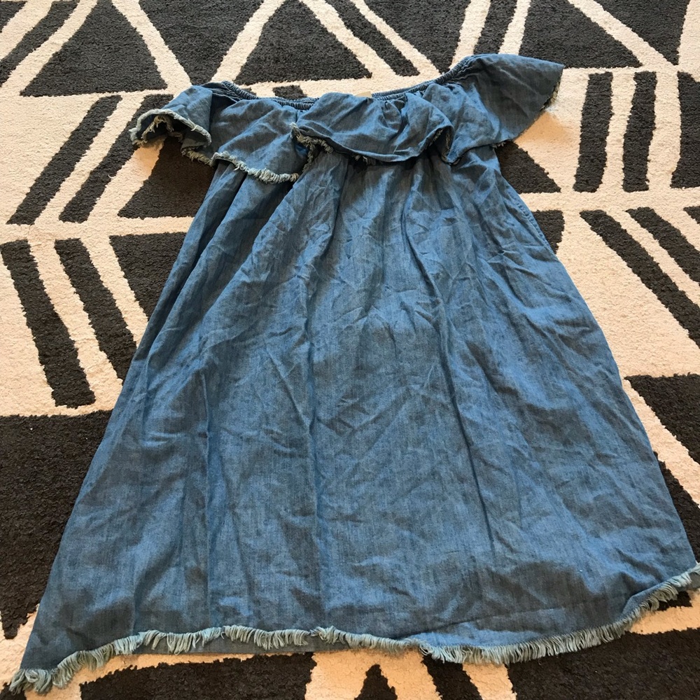 🍁Blue off shoulder dress size M